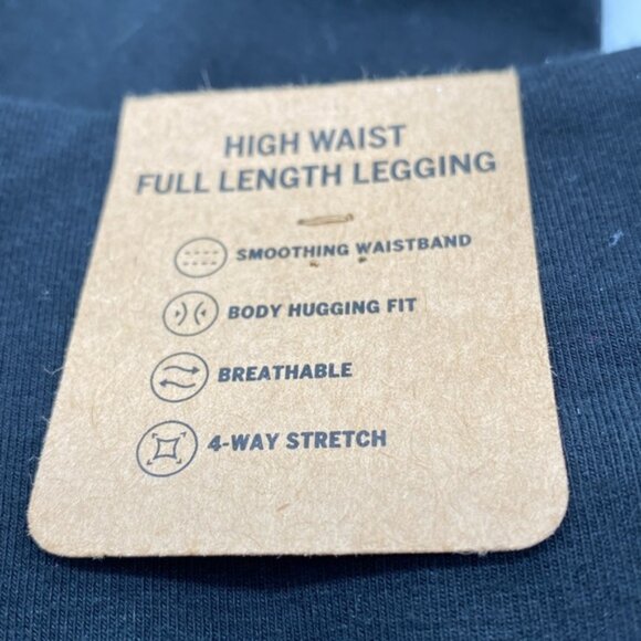 Victoria’s Secret Love Pink Plaid Logo Black High Waist Full Length Leggings S - Picture 4 of 10